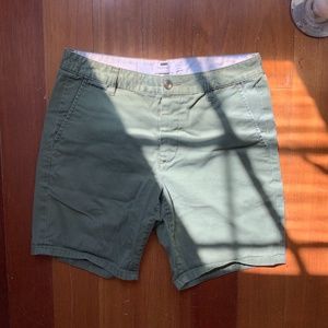 Skinny Fit Green Khaki Shorts